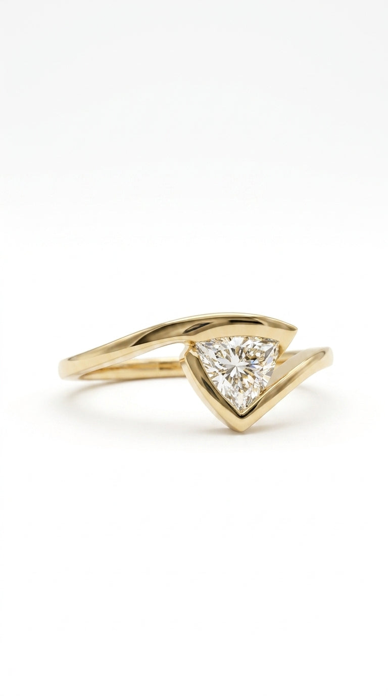 Trillion Cut Moissanite Ring