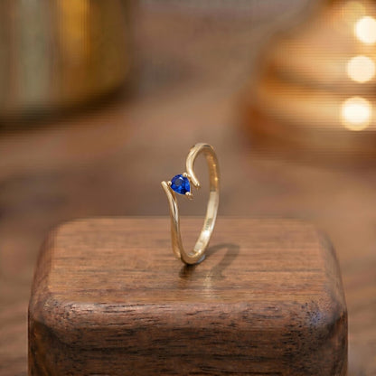 Blue Pear Moissanite Ring