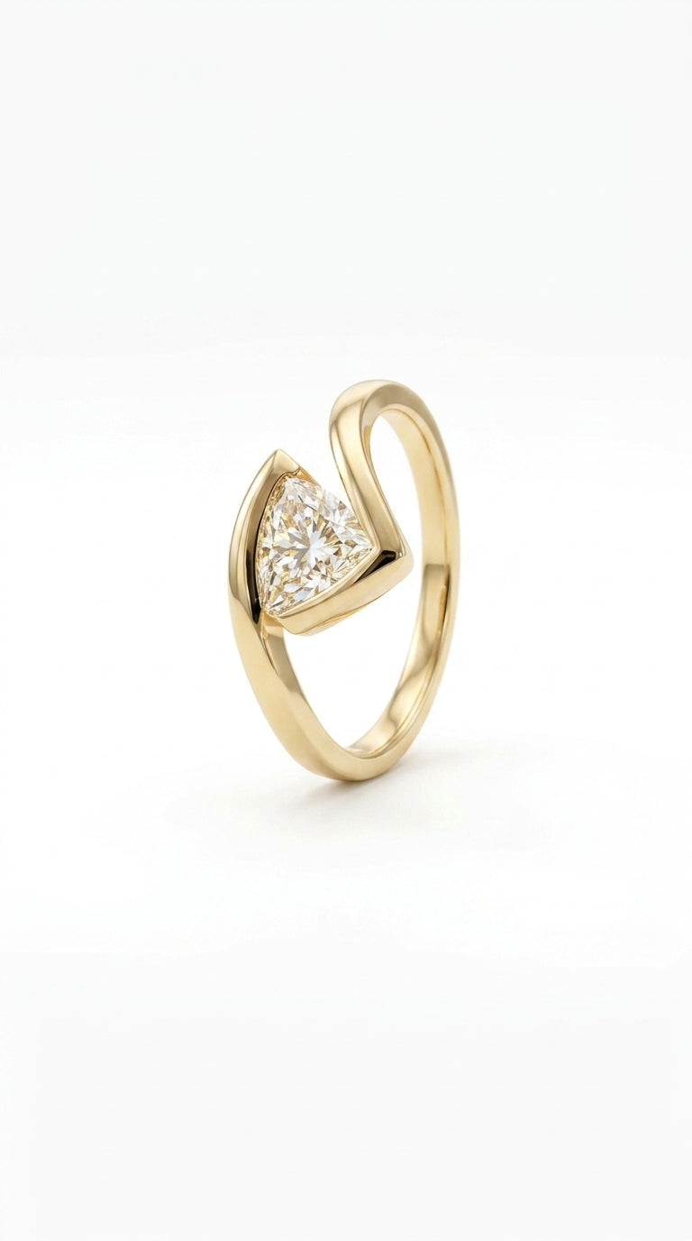 Trillion Cut Moissanite Ring