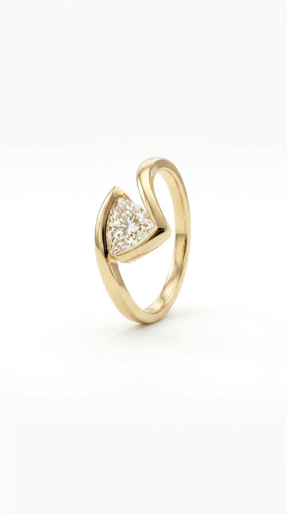 Trillion Cut Moissanite Ring