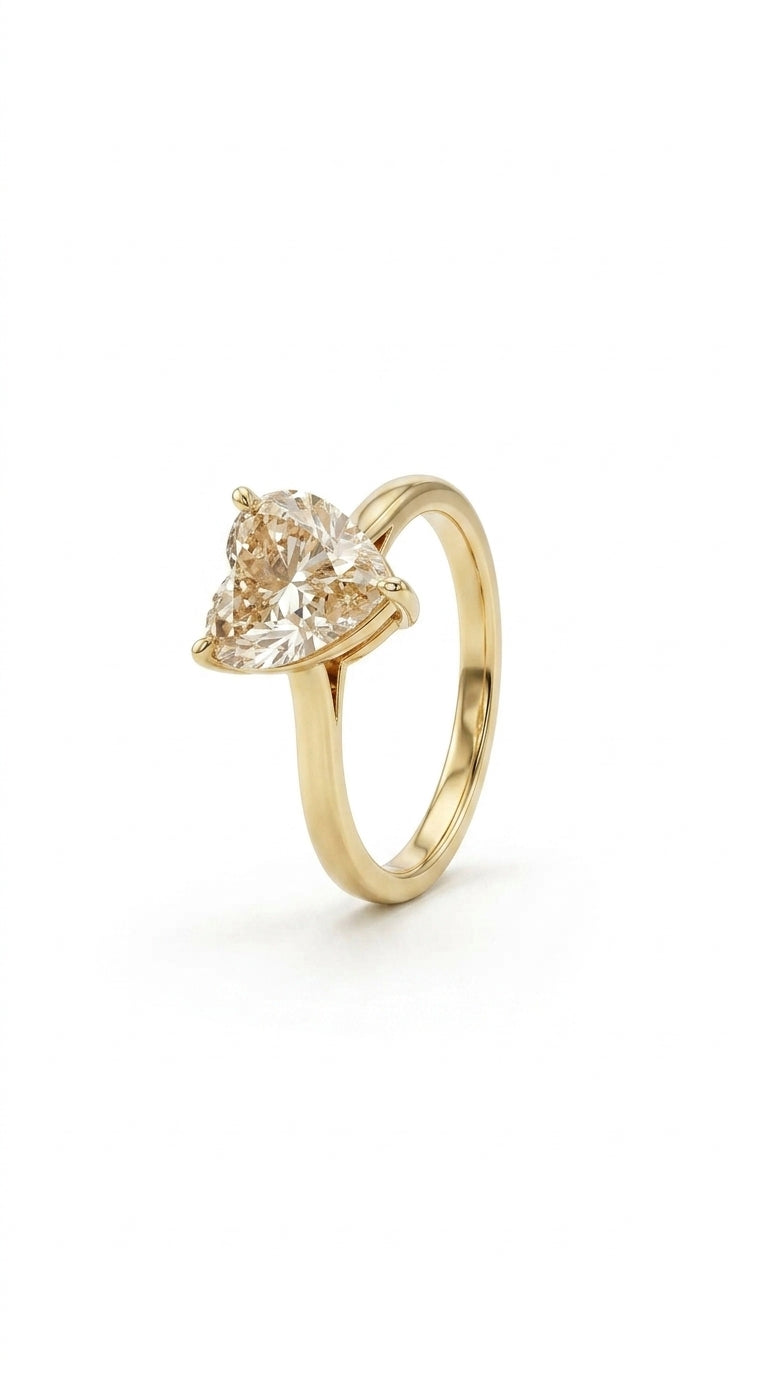 Heart Cut Moissanite Engagement Ring