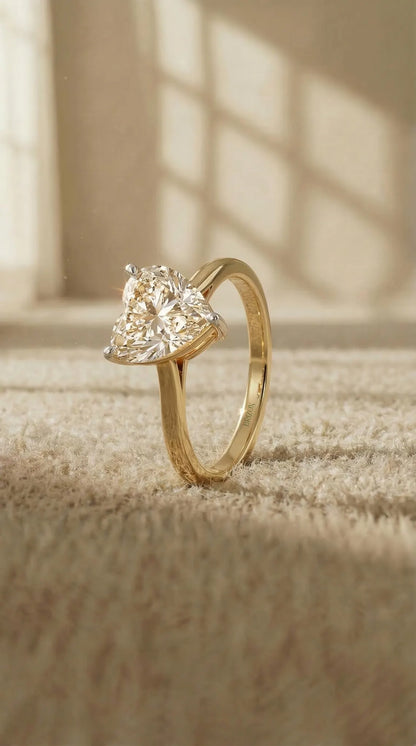Heart Cut Moissanite Engagement Ring