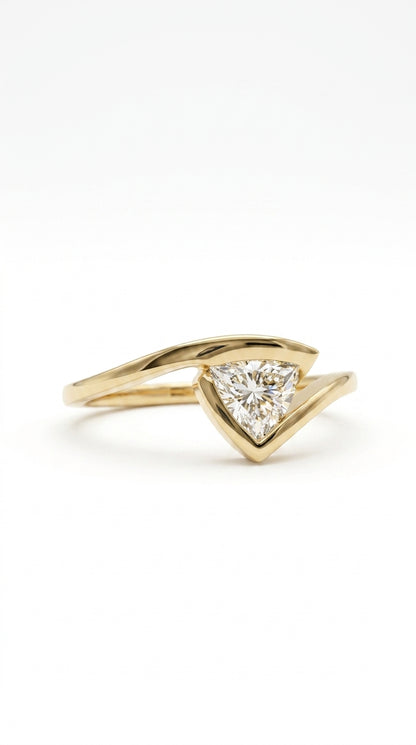 Trillion Cut Moissanite Ring