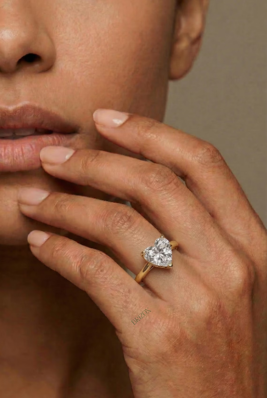 Heart Cut Moissanite Engagement Ring