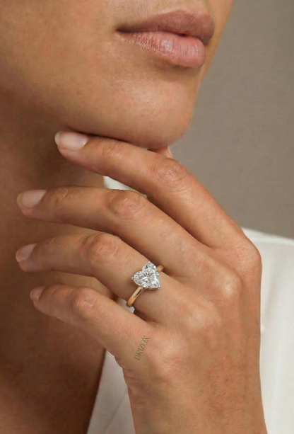 Heart Cut Moissanite Engagement Ring