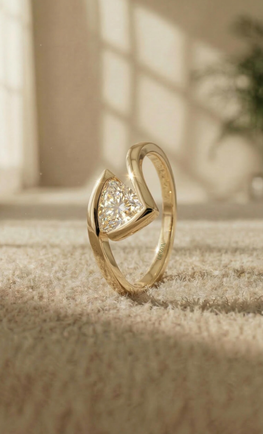 Trillion Cut Moissanite Ring