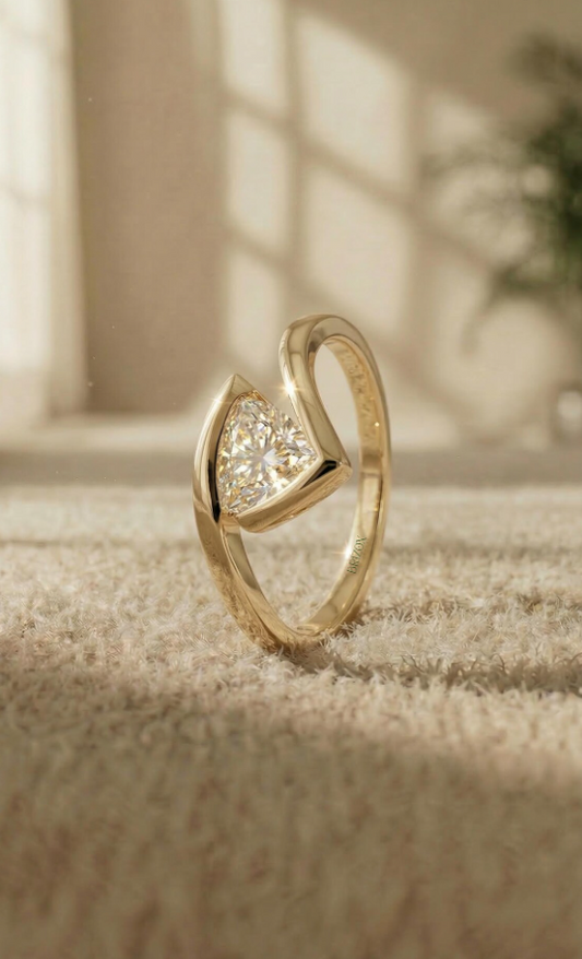 Trillion Cut Moissanite Ring