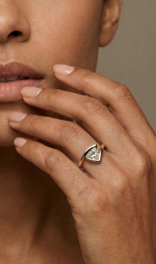 Trillion Cut Moissanite Ring