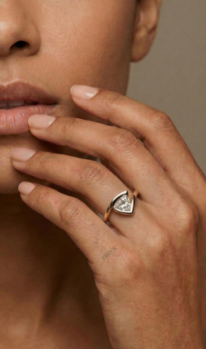 Trillion Cut Moissanite Ring